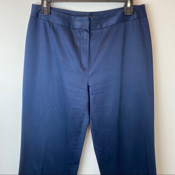 LAFAYETTE 148 Flat Front Trousers Navy - Picture 2 of 7